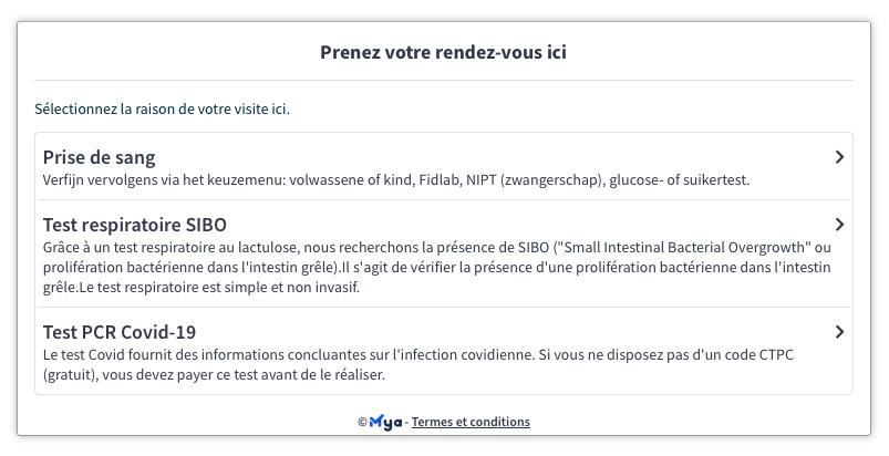 Flow Mybooking Patiënt Stap 1 Fr