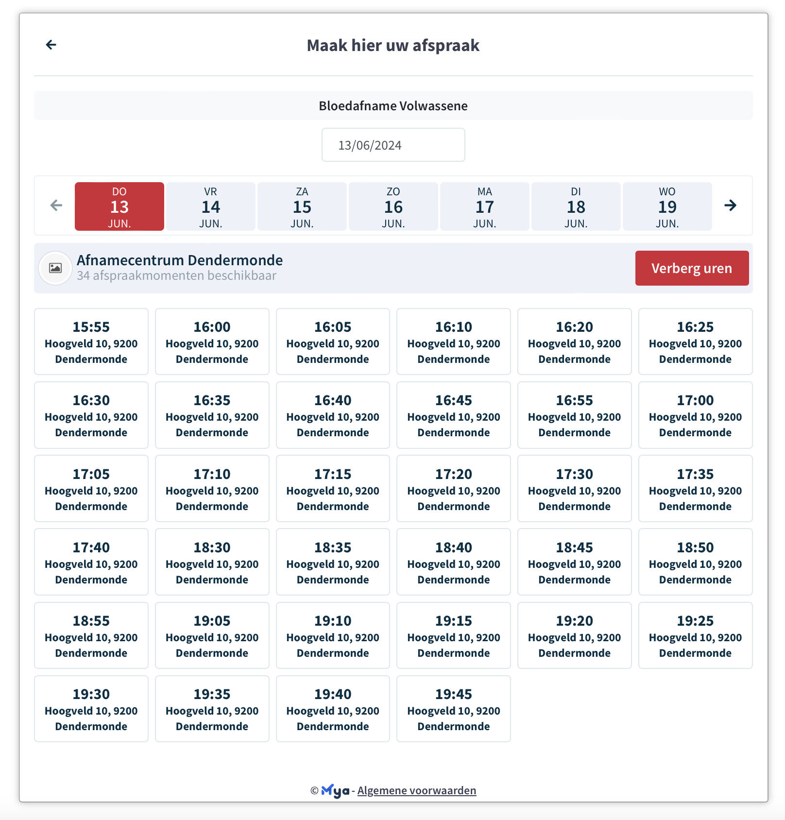 Flow Mybooking Patiënt Stap 3